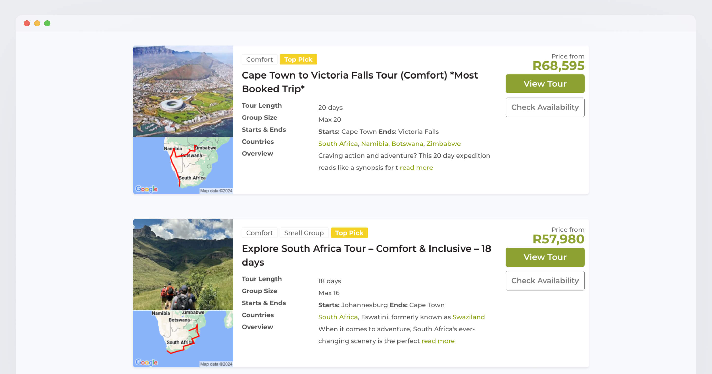 African Overland Tours screenshot