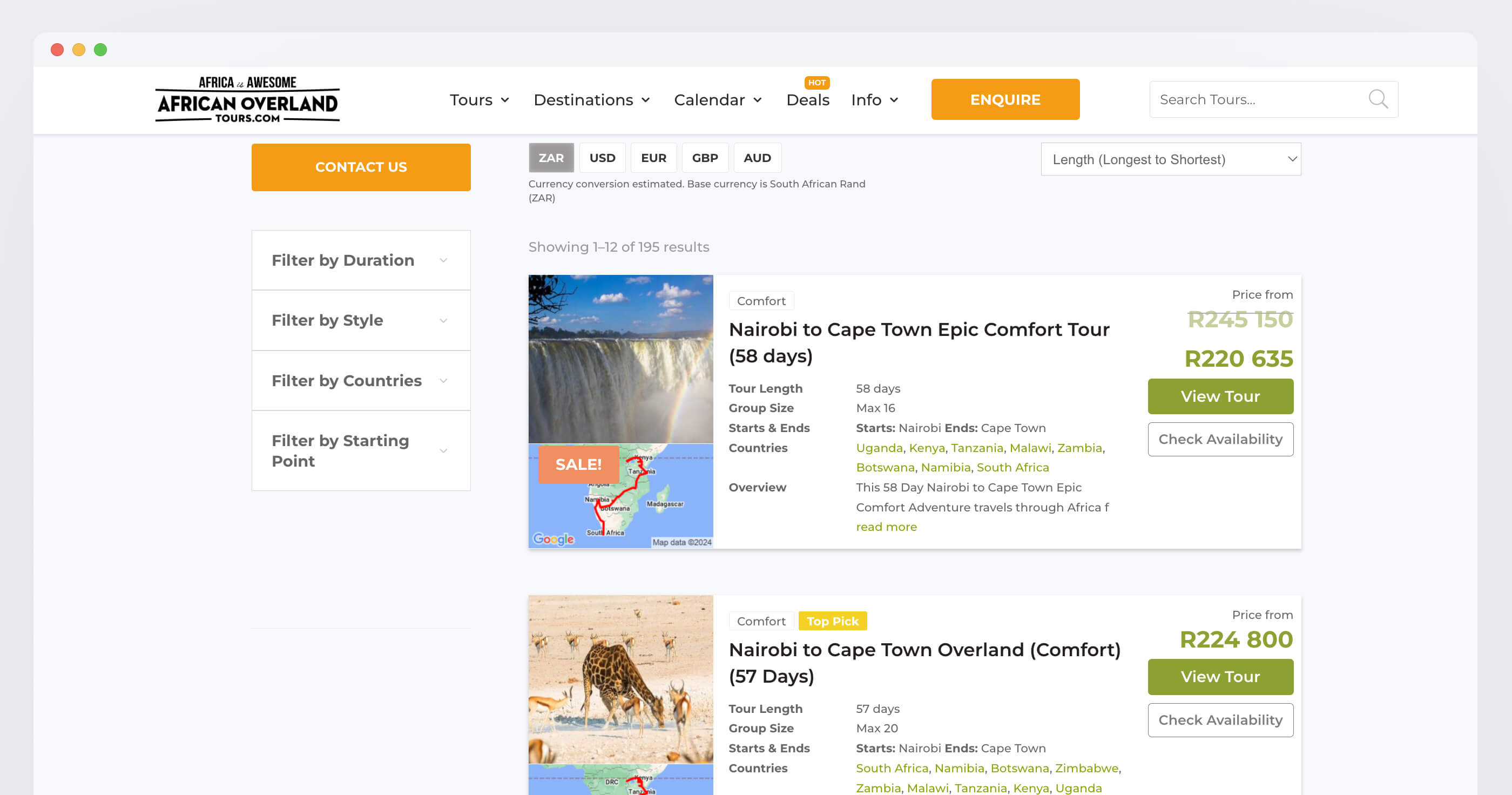 African Overland Tours screenshot