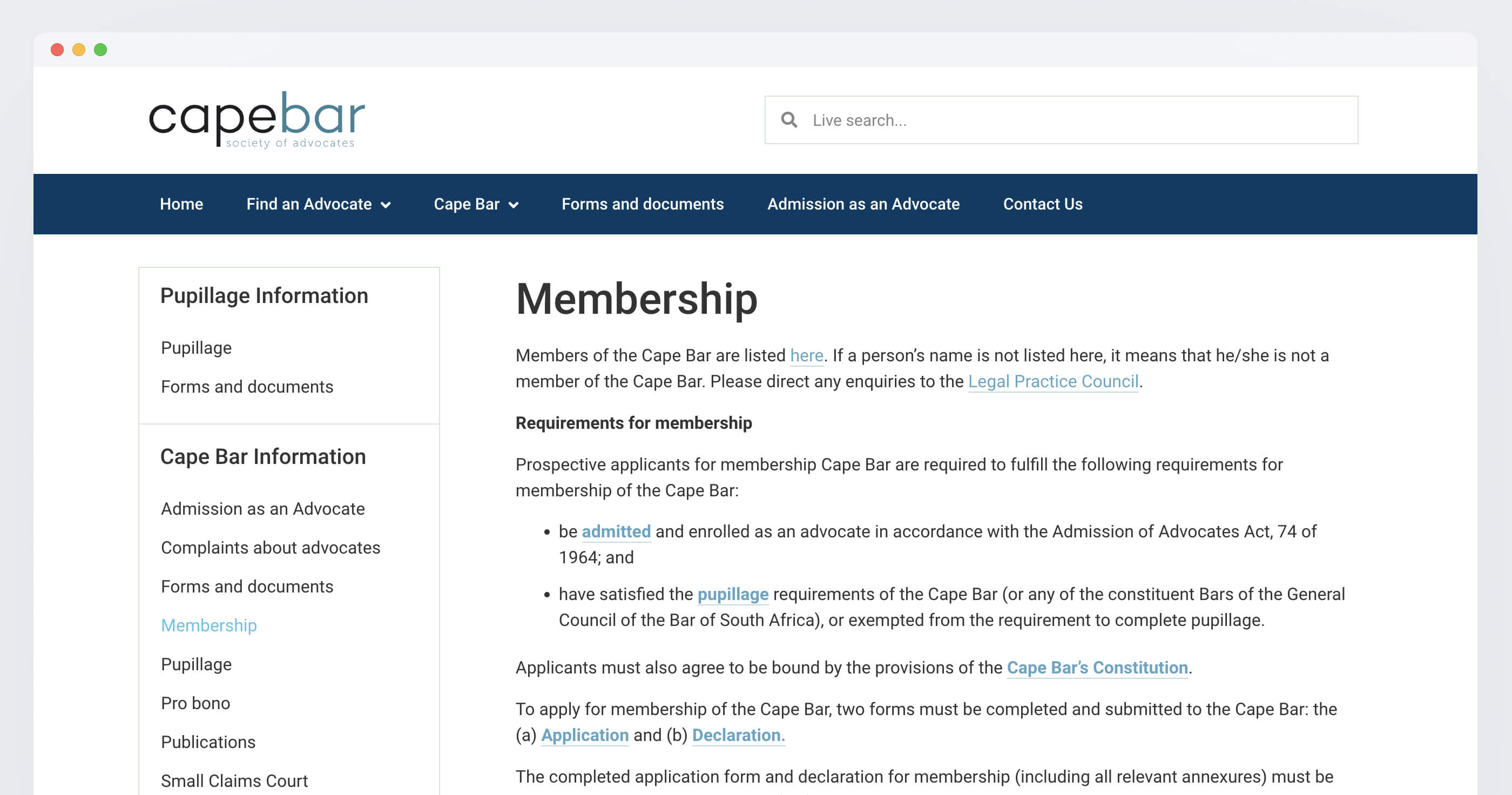 Cape Bar screenshot