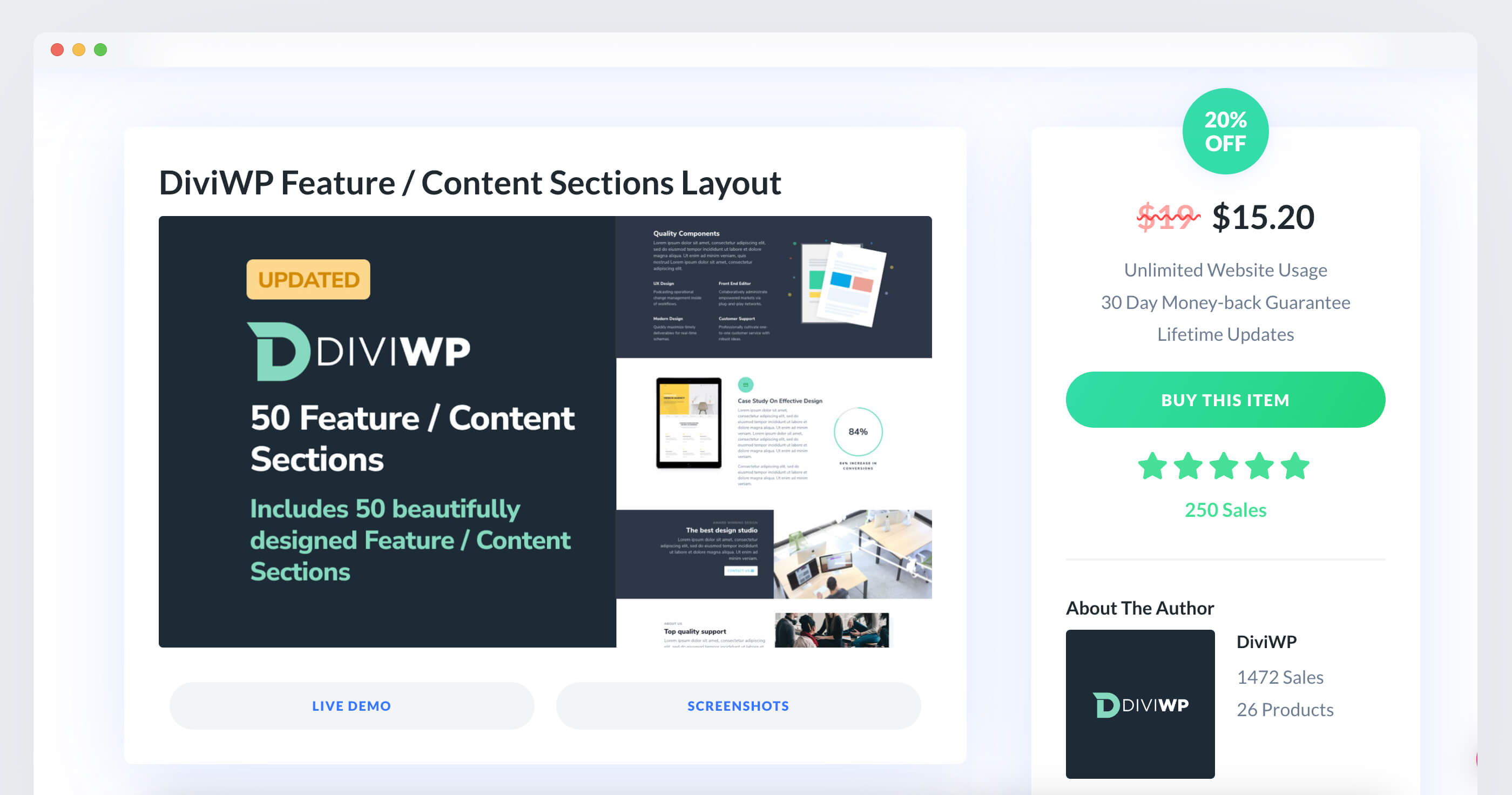 DiviWP screenshot
