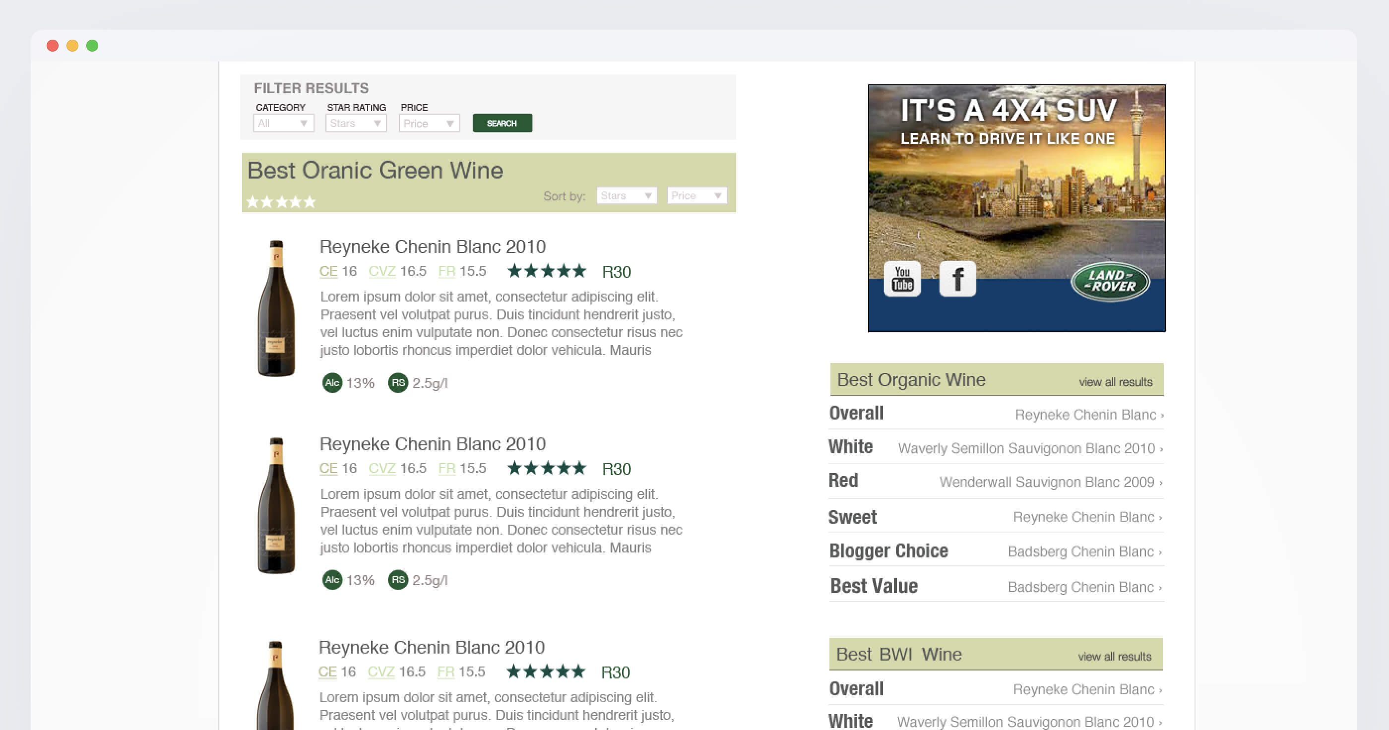 Nedbank Green Wine Awards screenshot