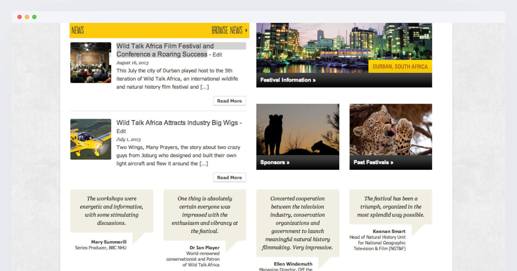 Wild Talk Africa Internationl Film Conference screenshot
